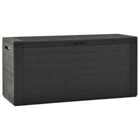 Caja de almacenamiento de jardín gris antracita 116x44x55