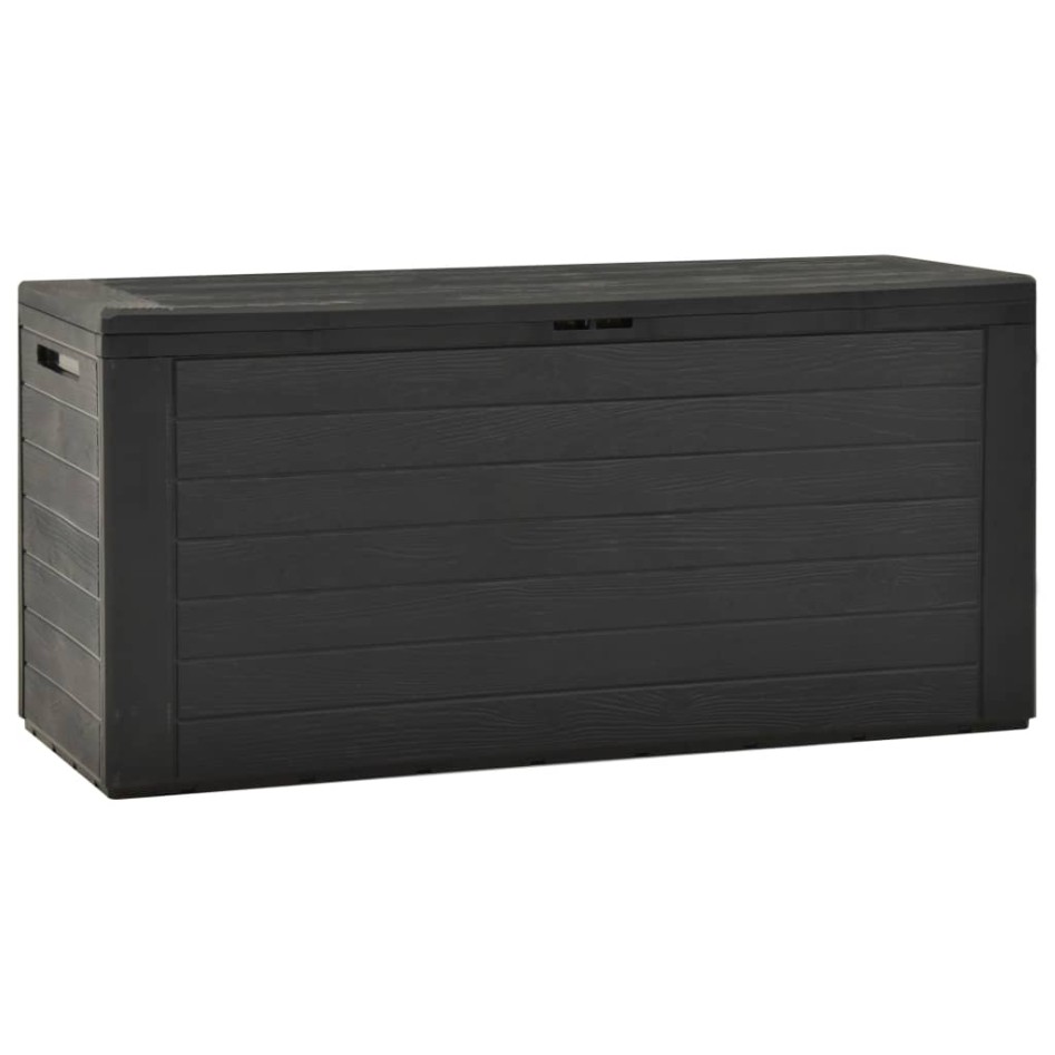 Caja de almacenamiento de jardín gris antracita 116x44x55