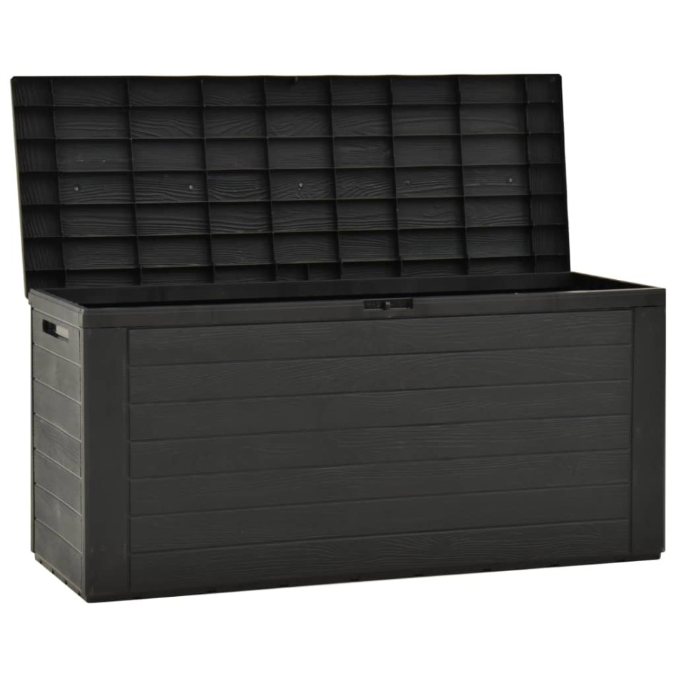 Caja de almacenamiento de jardín gris antracita 116x44x55
