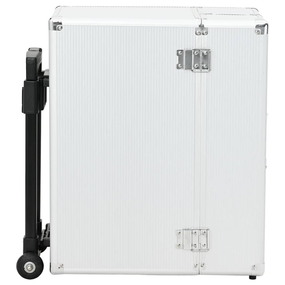 Maleta trolley de piloto aluminio plateado 47x39x27