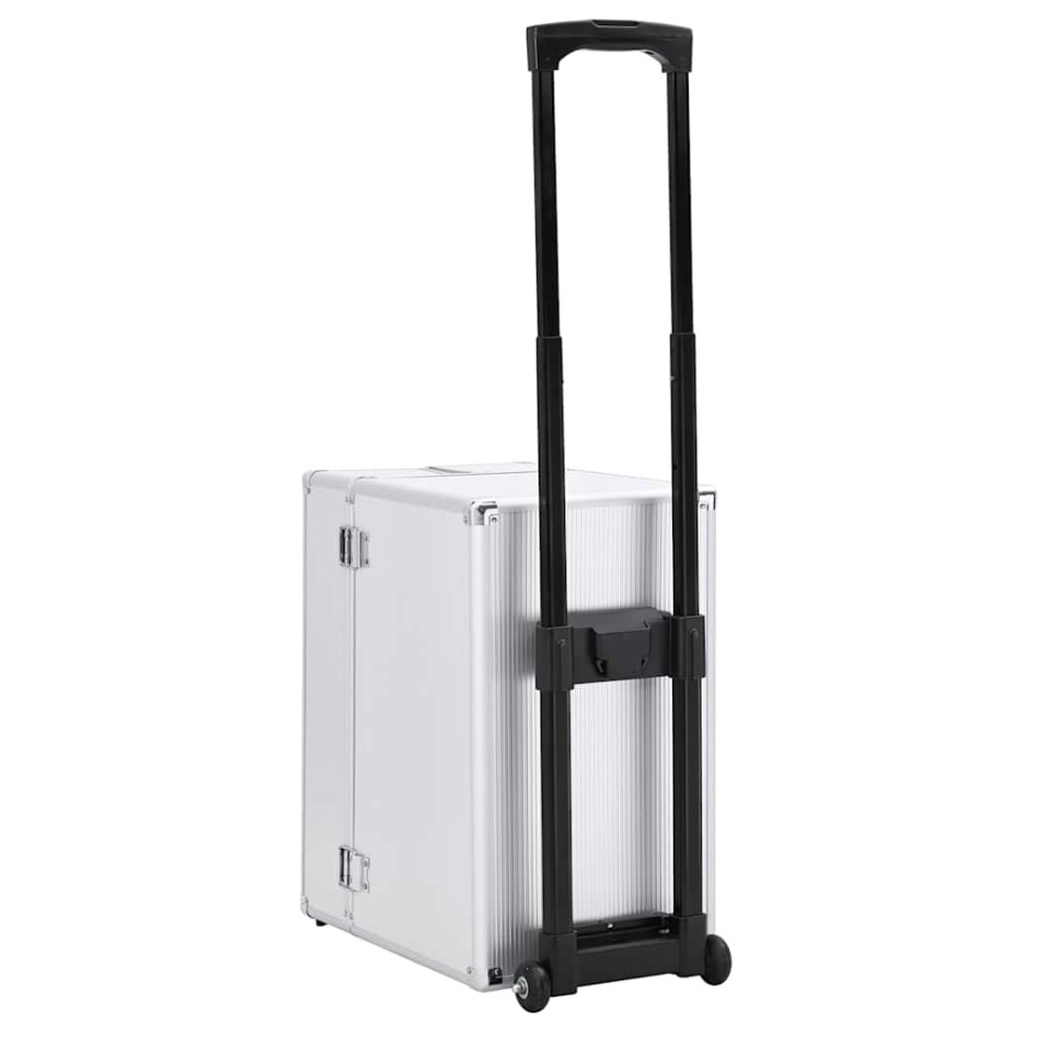 Maleta trolley de piloto aluminio plateado 47x39x27