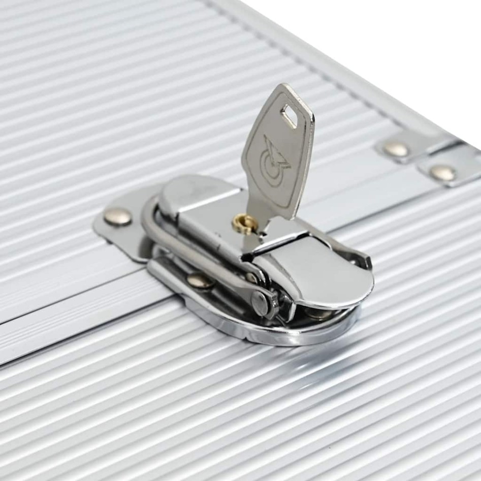 Maleta trolley de piloto aluminio plateado 47x39x27