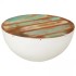 Set mesa de centro forma cuenco 2 uds madera maciza