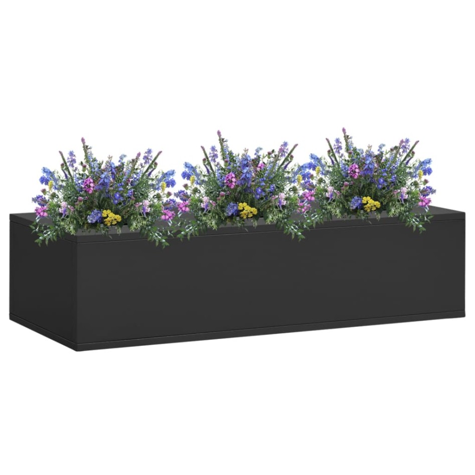 Caja de flores de oficina de acero gris antracita 90x40x23
