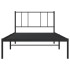 Estructura cama sin colchón con cabecero metal negro 75x190