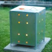 Nature Incinerador de jardín cuadrado de acero galvanizado 46x46x65 cm