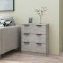 Aparador de madera contrachapada gris hormigón 60x30x70