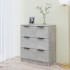 Aparador de madera contrachapada gris hormigón 60x30x70