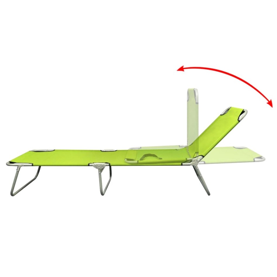 Tumbona plegable de acero con recubrimiento polvo verde