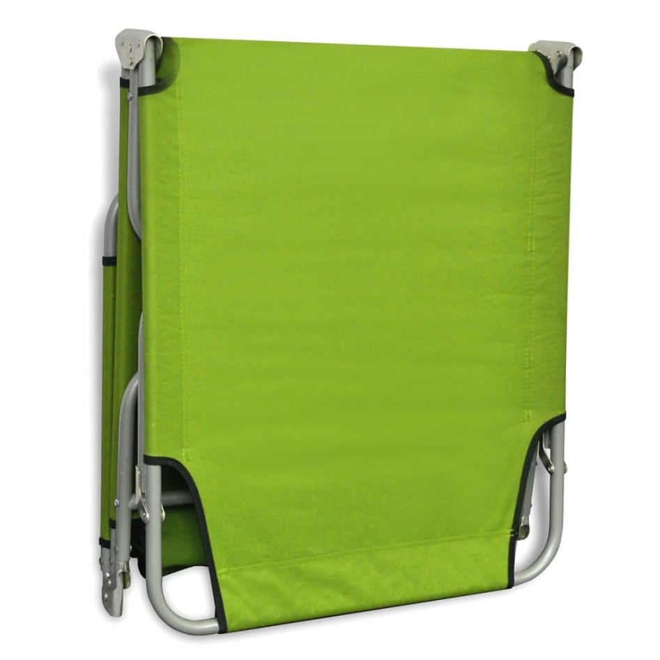 Tumbona plegable de acero con recubrimiento polvo verde
