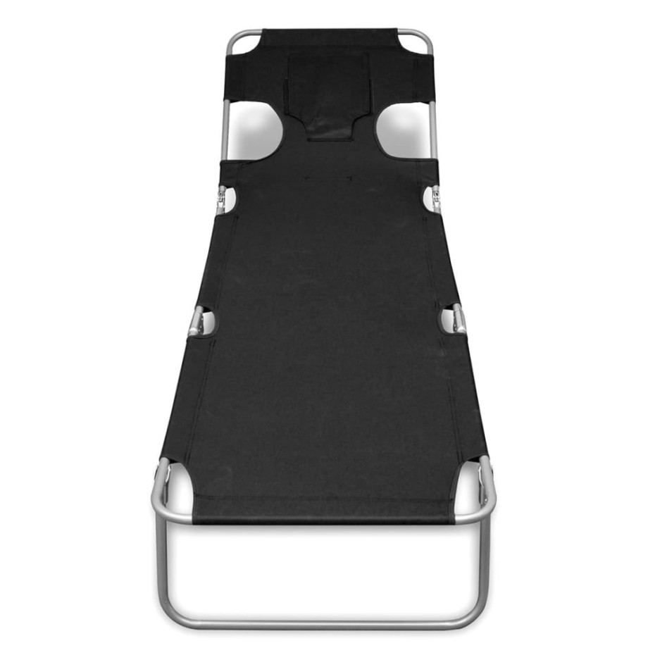 Tumbona plegable de acero con cojín de cabeza acero