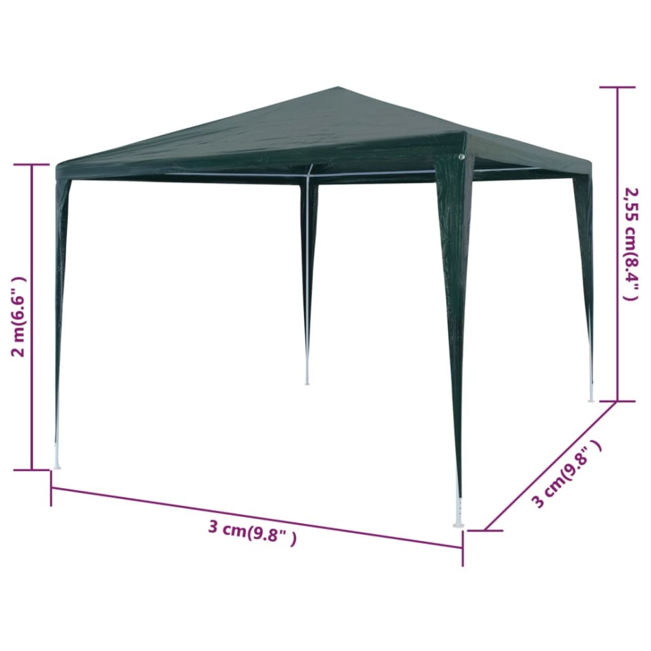 Carpa para fiestas verde 3x3