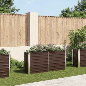 Arriate de acero galvanizado marrón 160x40x77