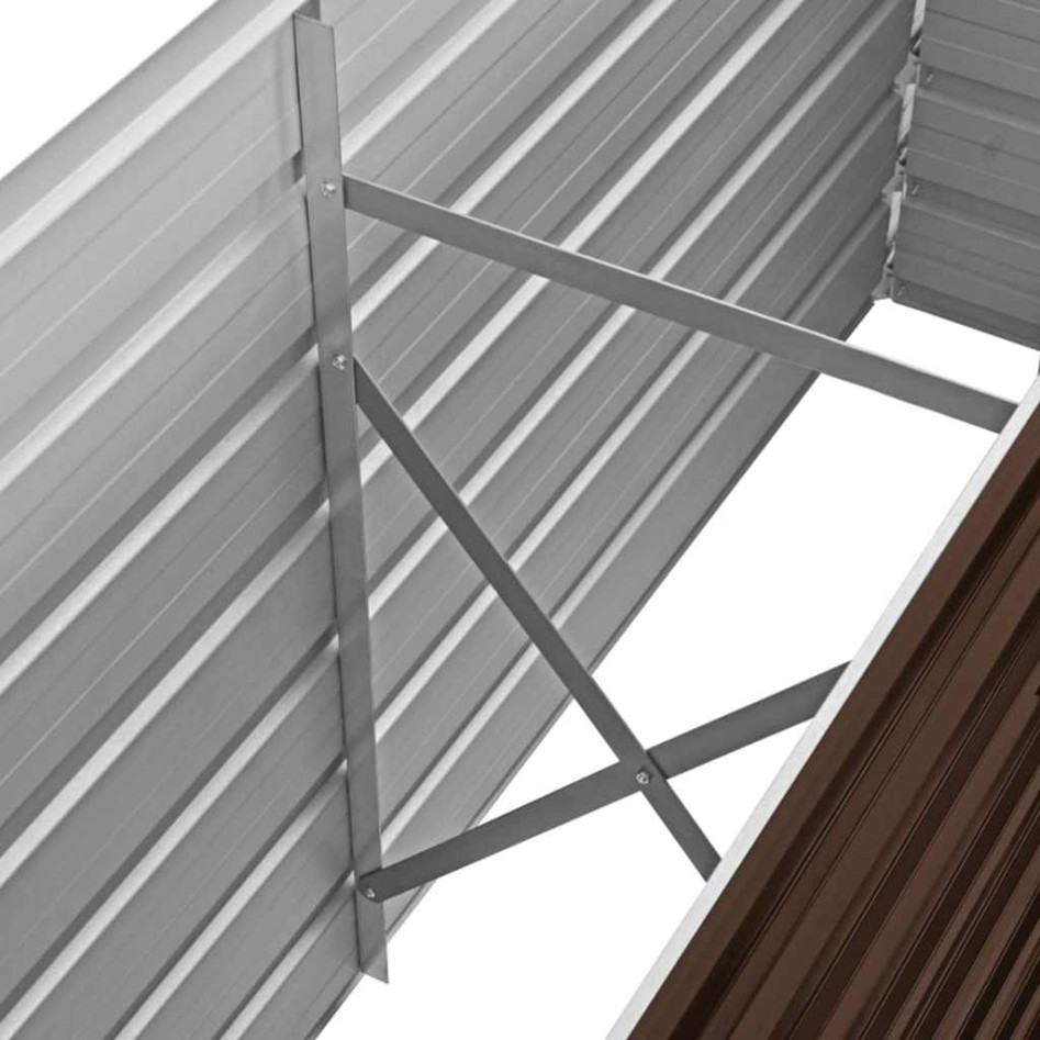 Arriate de acero galvanizado marrón 160x40x77