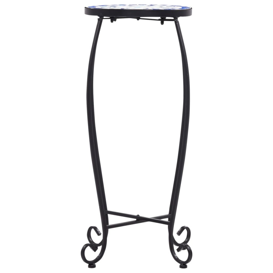 Mesitas de mosaico 3 uds cerámica azul y