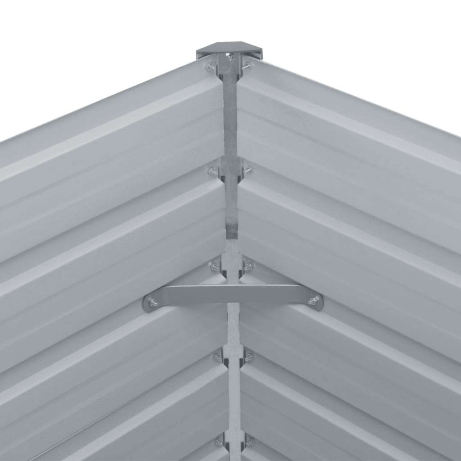 Jardinera elevada de acero galvanizado verde 160x80x45