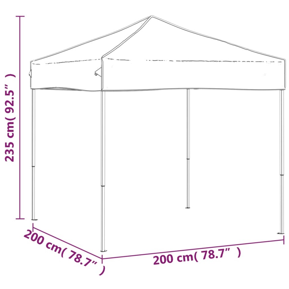 Carpa para fiestas plegable gris antracita 2x2