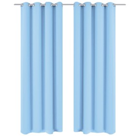 Cortinas opacas 2 piezas con ojales de metal 135x245cm