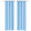 Cortinas opacas 2 piezas con ojales de metal 135x245cm turquesa