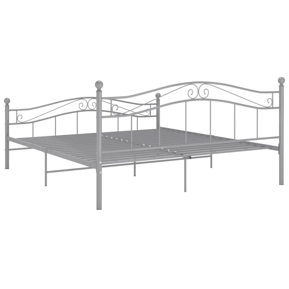 Estructura de cama de metal gris 140x200