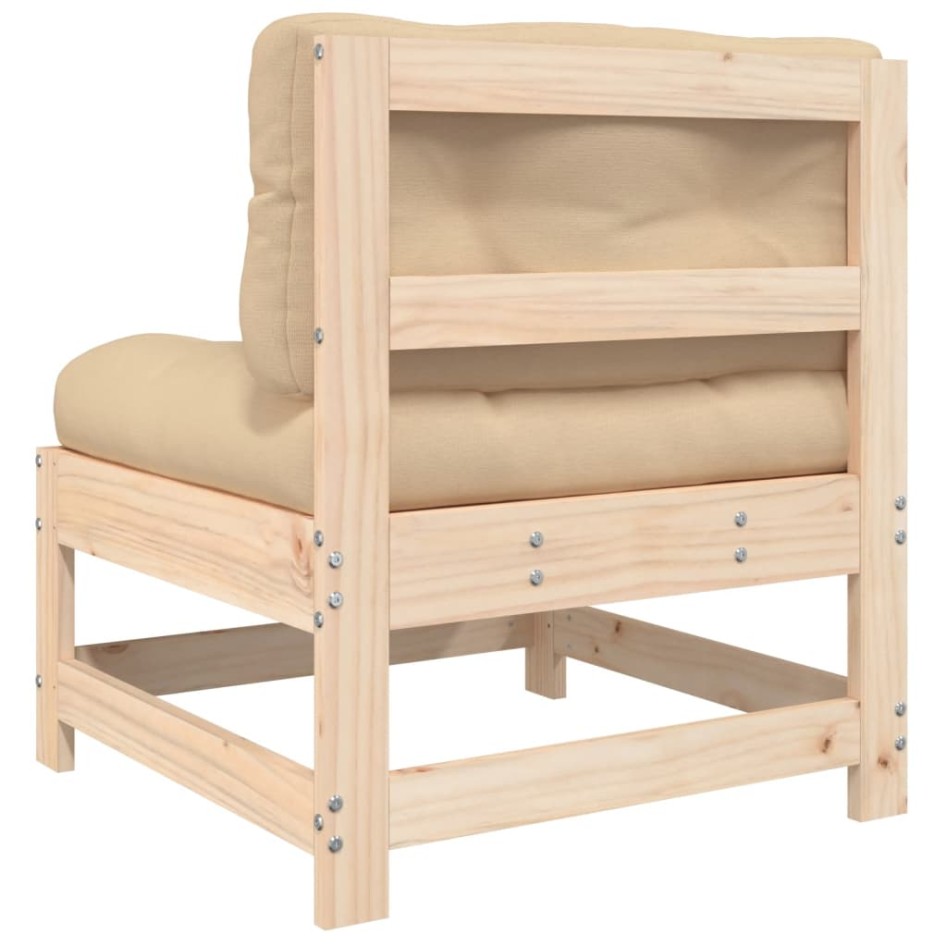 Sofá central con cojines madera maciza de