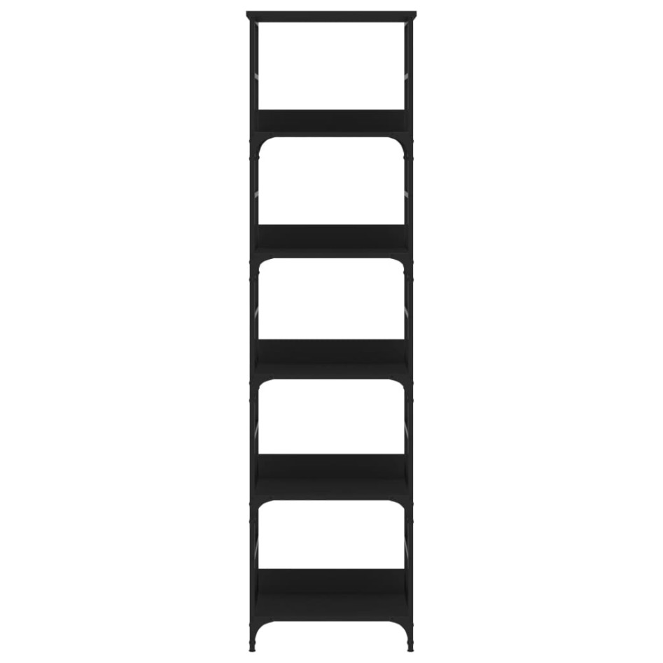 Estantería de madera de ingeniería negra 50x33x188,5