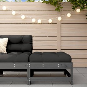 Taburete de jardín con cojín madera maciza de pino