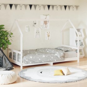 Estructura de cama para niños madera de pino blanco 90x200