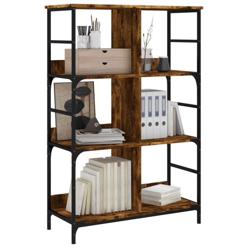 Estantería de madera ingeniería roble ahumado 78,5x33x117,5