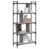 Librería 5 estantes madera ingeniería gris Sonoma 76x32x158
