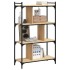 Librería 4 estantes madera ingeniería roble Sonoma 76x32x123