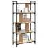 Librería 5 estantes madera ingeniería roble Sonoma 76x32x158