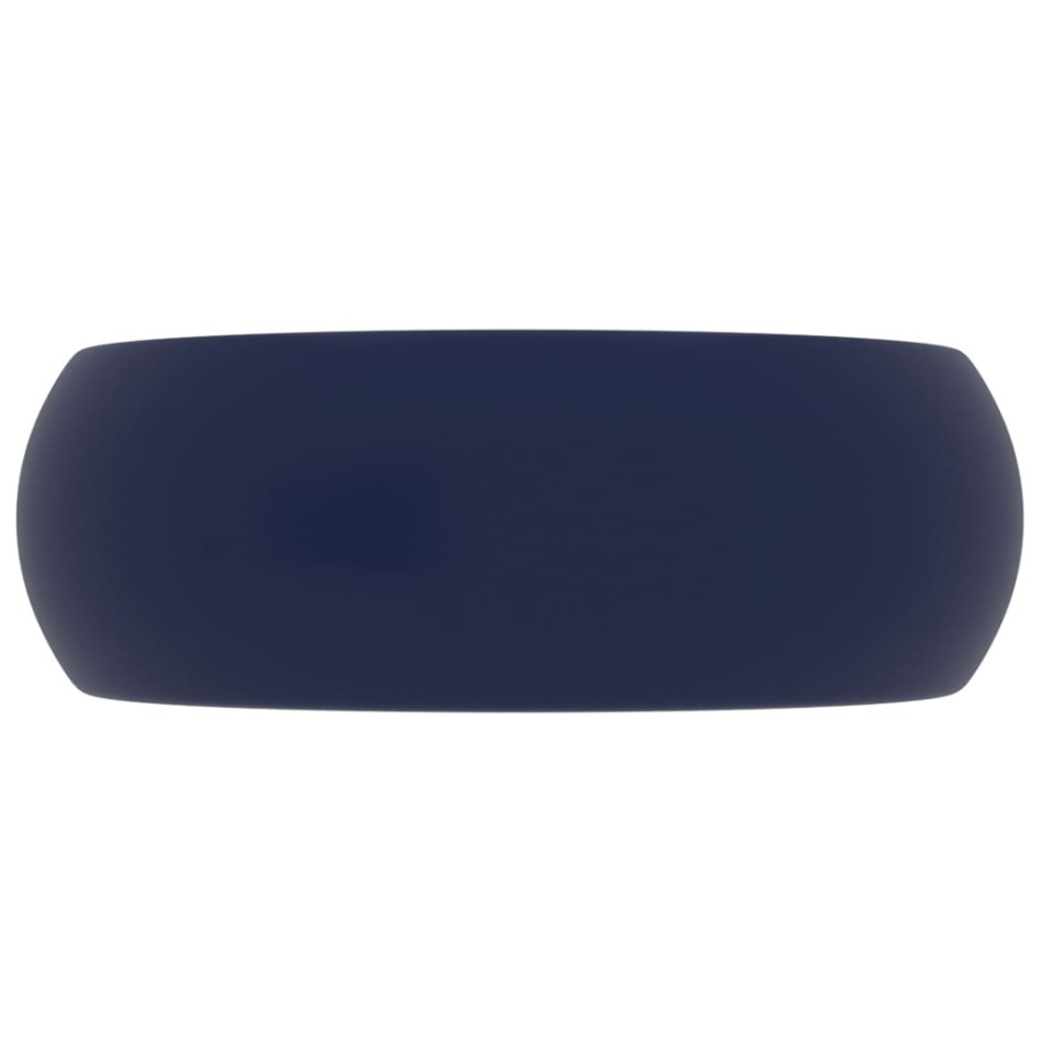 Lavabo de lujo redondo cerámica azul oscuro mate 40x15