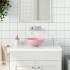 Lavabo de cuarto de baño redondo cerámica rosa