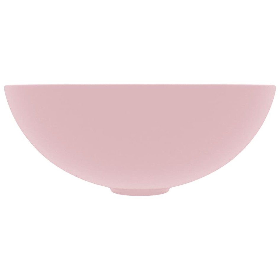 Lavabo de cuarto de baño redondo cerámica rosa