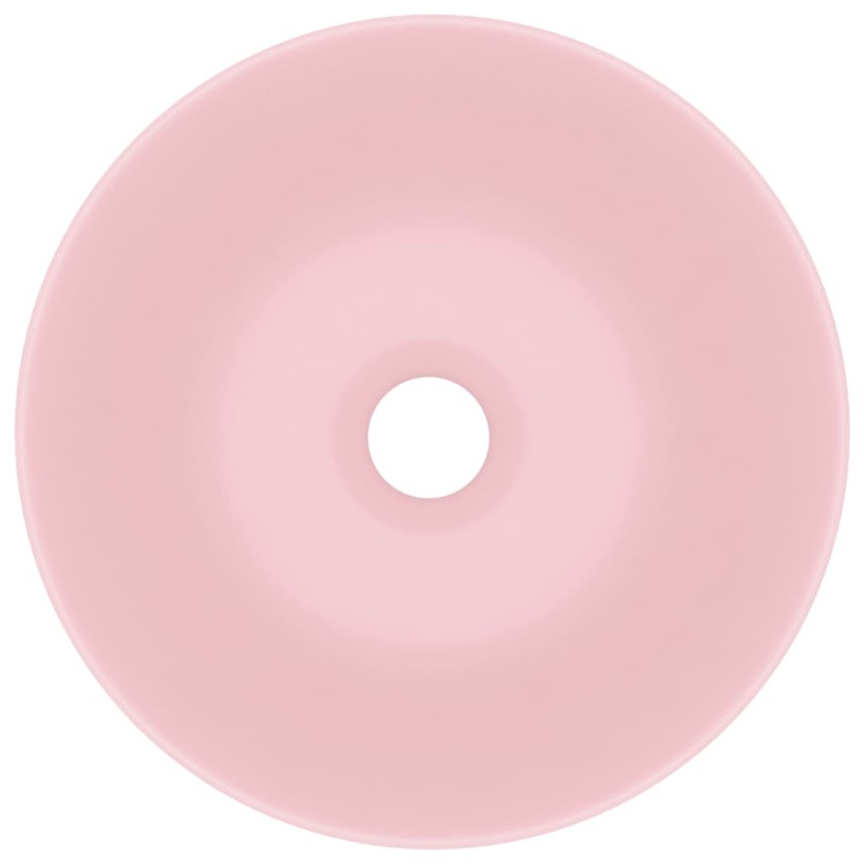Lavabo de cuarto de baño redondo cerámica rosa