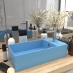 Lavabo con rebosadero cerámica azul claro