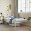 Estructura cama sin colchón con cabecero metal blanco 80x200 cm