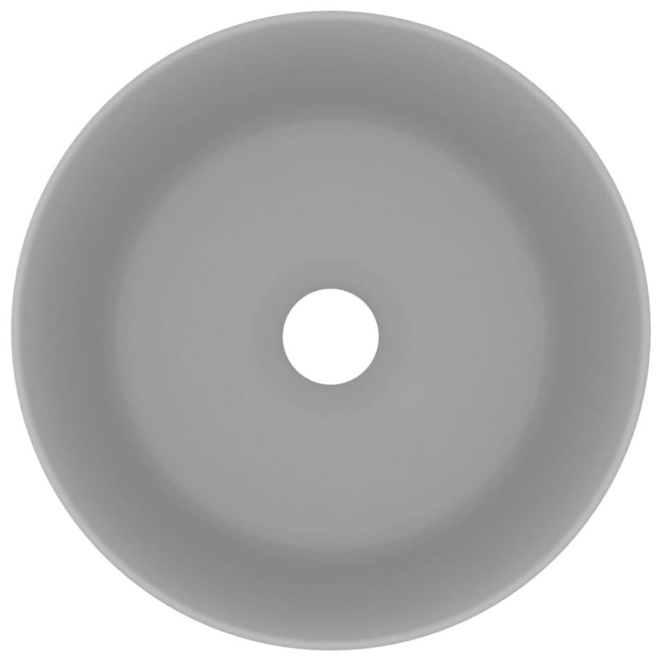 Lavabo de lujo redondo cerámica gris claro mate 40x15