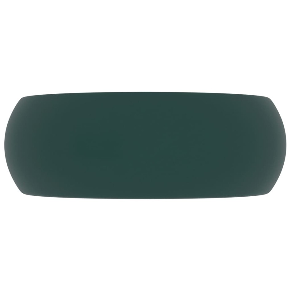 Lavabo de lujo redondo cerámica verde oscuro mate 40x15