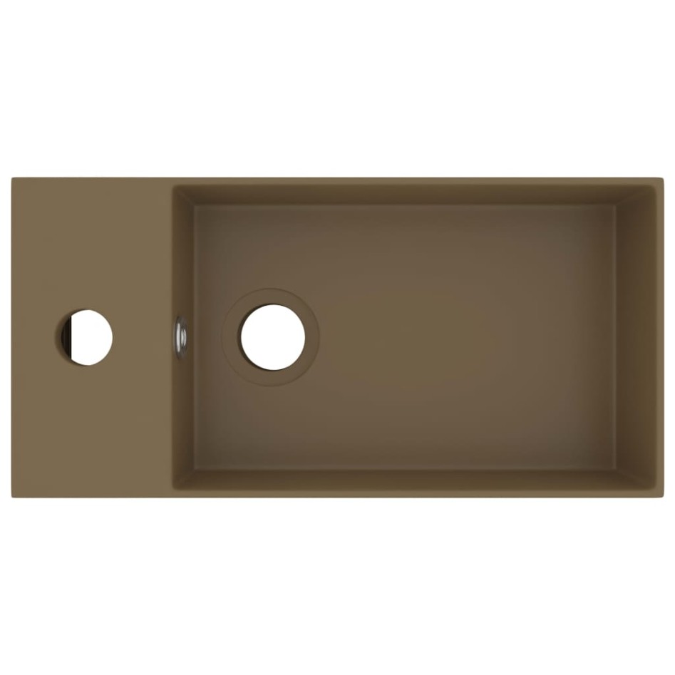 Lavabo con rebosadero cerámica crema