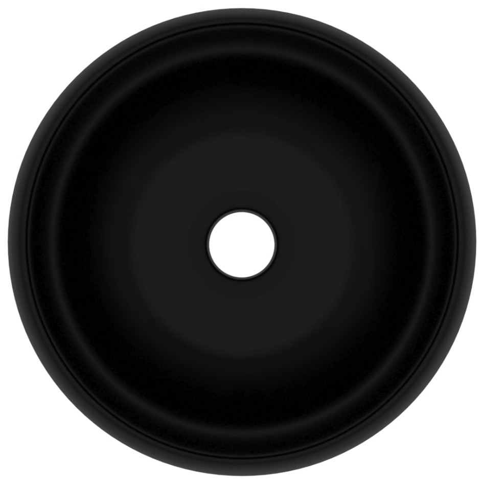 Lavabo de lujo redondo cerámica negro mate 40x15