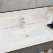 Lavabo de lujo con grifo cerámica 60x46 cm blanco mate