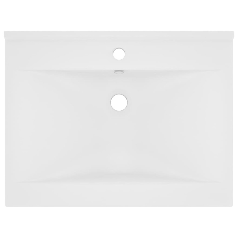 Lavabo de lujo con grifo cerámica 60x46 cm blanco