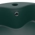 Lavabo lujo con rebosadero cerámica verde oscuro mate 36x13