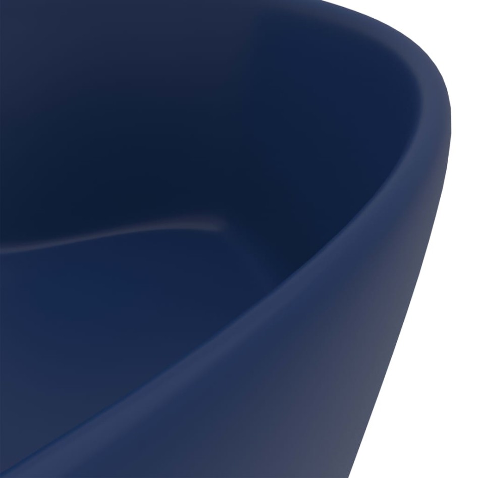 Lavabo lujo con rebosadero cerámica azul oscuro mate 36x13