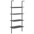 Estantería inclinada de 4 baldas negro 64x35x152,5