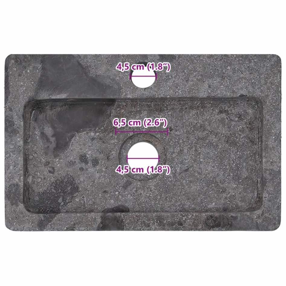 Lavabo de pared mármol gris 38x24x6,5