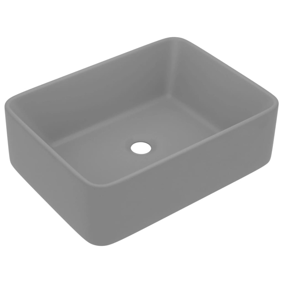 Lavabo de lujo cerámica gris claro mate 41x30x12