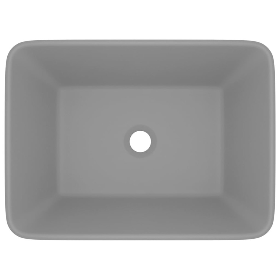 Lavabo de lujo cerámica gris claro mate 41x30x12